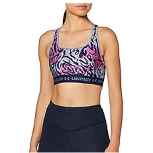 Under Armour Women's Patterned Sports Bra - Pink and Blue Size 2X